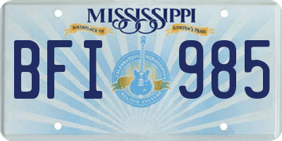 MS license plate BFI985