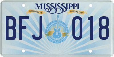 MS license plate BFJ018