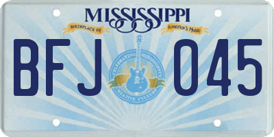 MS license plate BFJ045