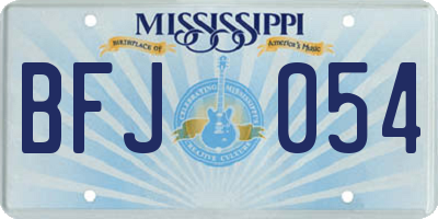 MS license plate BFJ054