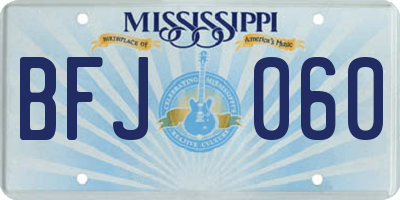 MS license plate BFJ060