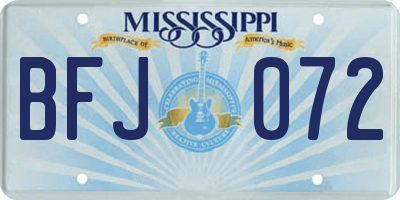 MS license plate BFJ072