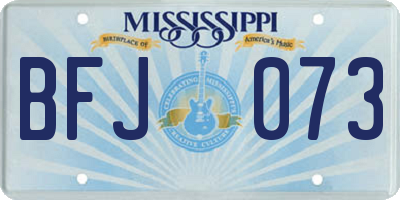 MS license plate BFJ073