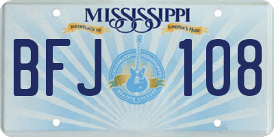 MS license plate BFJ108