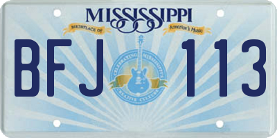 MS license plate BFJ113