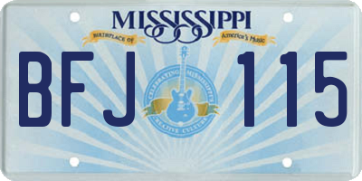 MS license plate BFJ115
