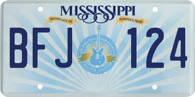 MS license plate BFJ124