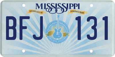 MS license plate BFJ131