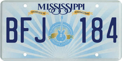 MS license plate BFJ184