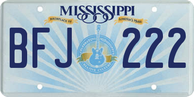 MS license plate BFJ222