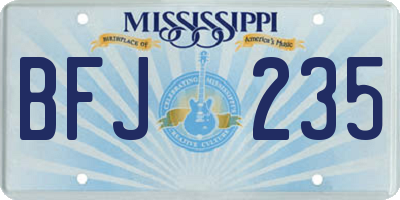 MS license plate BFJ235