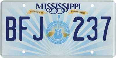 MS license plate BFJ237