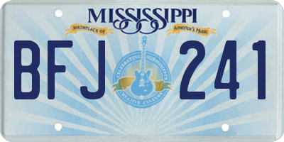 MS license plate BFJ241