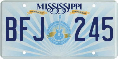 MS license plate BFJ245