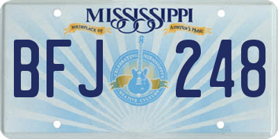 MS license plate BFJ248