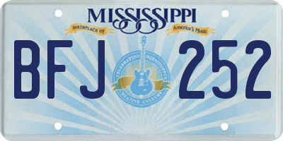 MS license plate BFJ252
