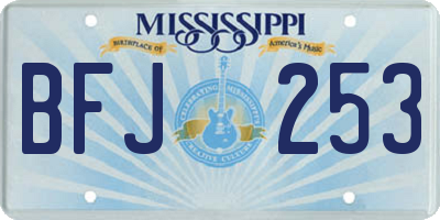 MS license plate BFJ253