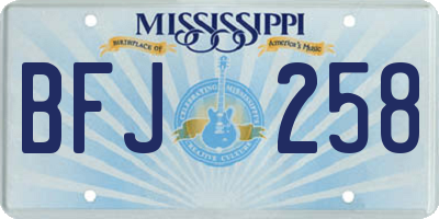 MS license plate BFJ258