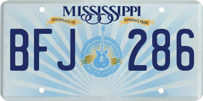 MS license plate BFJ286