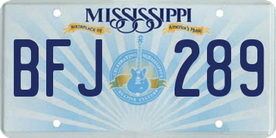MS license plate BFJ289