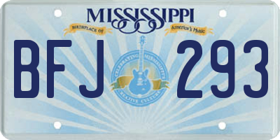 MS license plate BFJ293