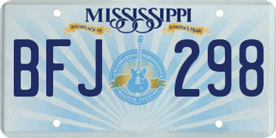 MS license plate BFJ298