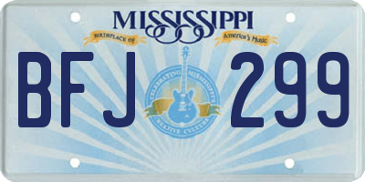 MS license plate BFJ299
