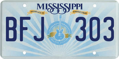 MS license plate BFJ303