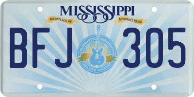 MS license plate BFJ305