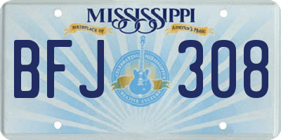 MS license plate BFJ308