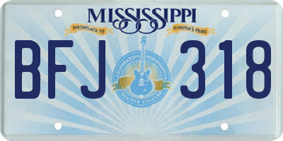 MS license plate BFJ318