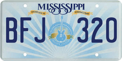 MS license plate BFJ320