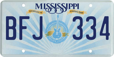 MS license plate BFJ334