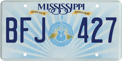 MS license plate BFJ427