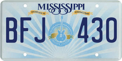 MS license plate BFJ430