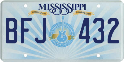 MS license plate BFJ432