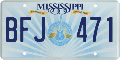 MS license plate BFJ471