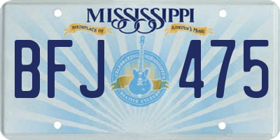 MS license plate BFJ475