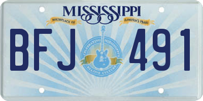 MS license plate BFJ491