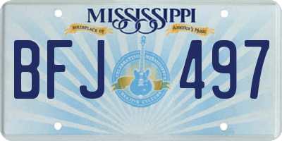 MS license plate BFJ497