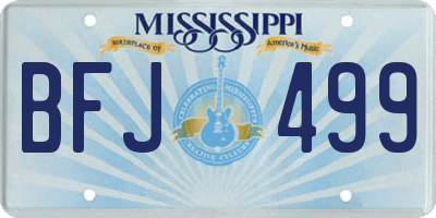 MS license plate BFJ499