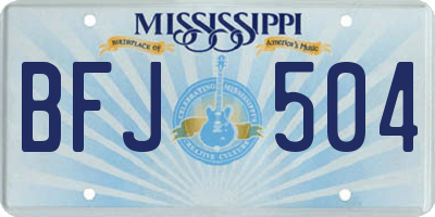 MS license plate BFJ504