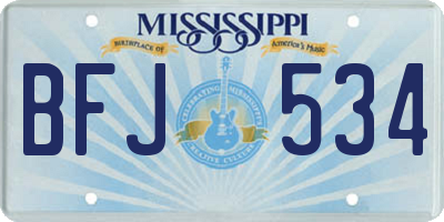 MS license plate BFJ534