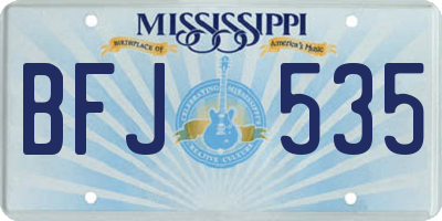 MS license plate BFJ535