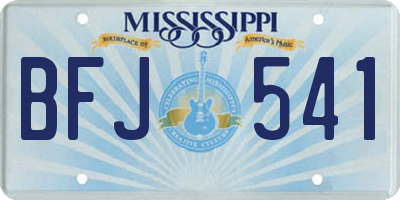 MS license plate BFJ541