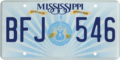 MS license plate BFJ546