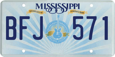 MS license plate BFJ571
