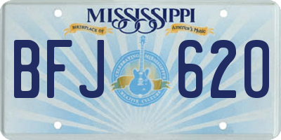 MS license plate BFJ620