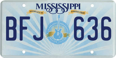 MS license plate BFJ636