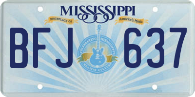 MS license plate BFJ637